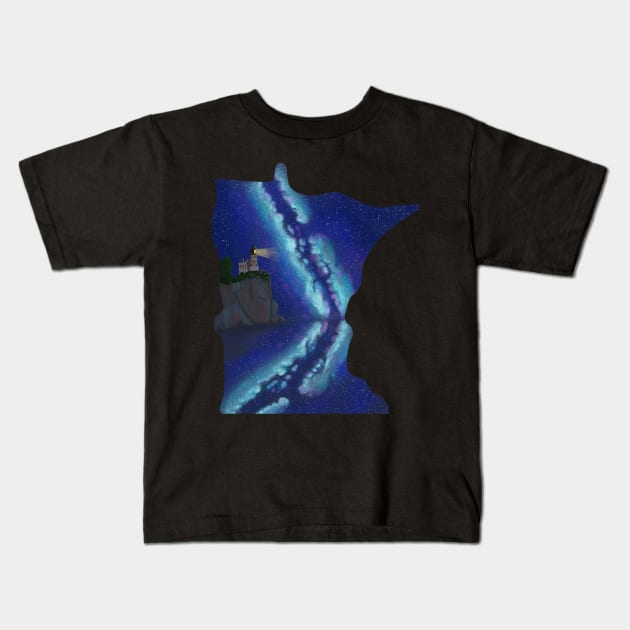 Minnesota Split Rock Lighthouse Kids T-Shirt by EcoElsa